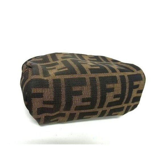Authentic Fendi FF Vintage Zucca Canvas Mini Bag Small Pouch Cosmetic Bag Tan - Picture 2 of 4